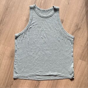 a new day High Neck Ribbed Tank Top - Heathered Ocean Blue - XL